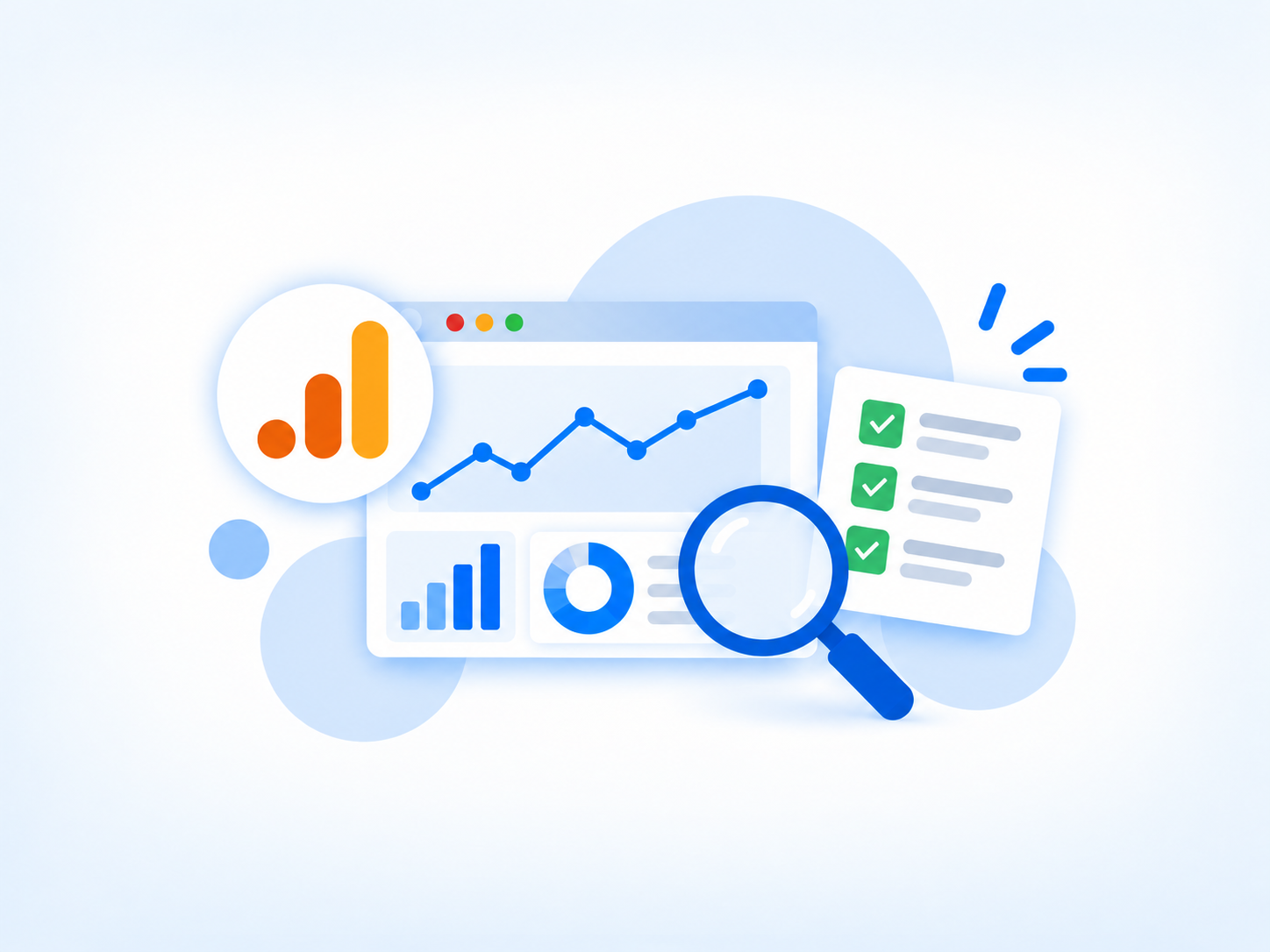 Analytics audit dashboard with validation and reporting checks